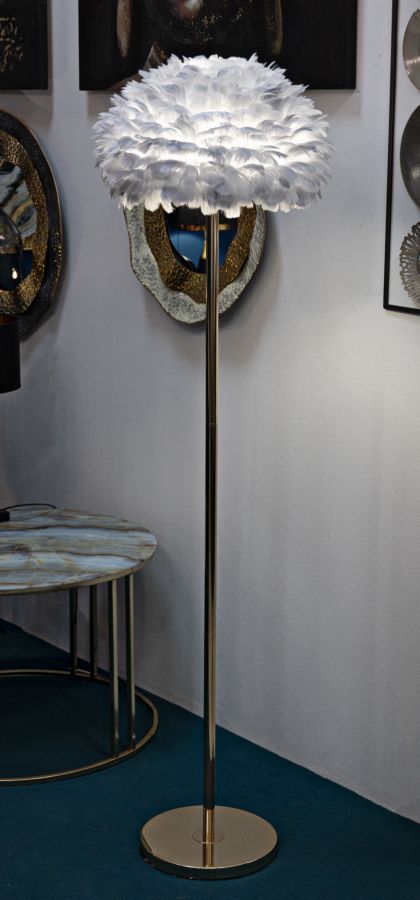Grau Schlanke Stehlampe Federschirm Feathers Kollektion