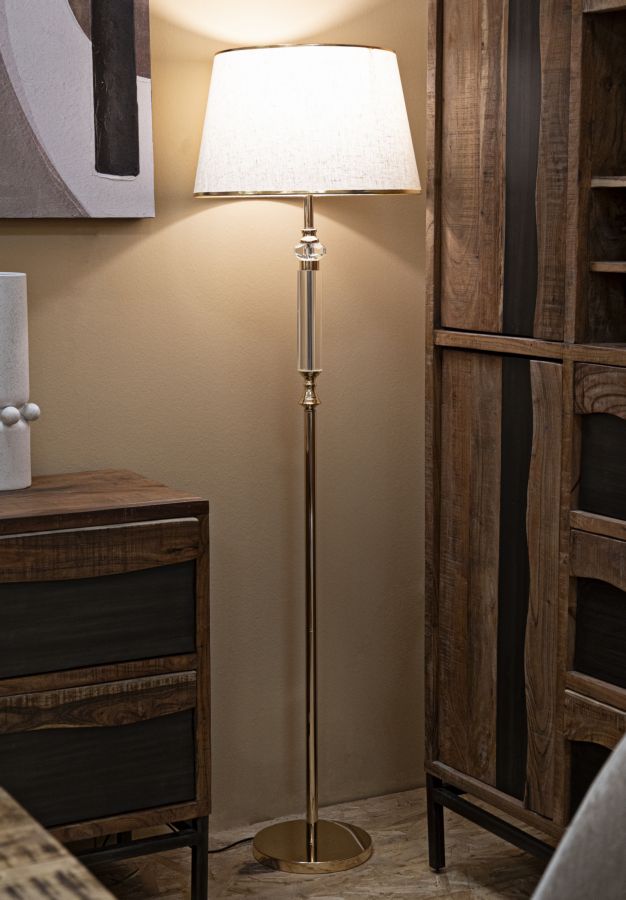 Weiss Stehlampe Stoffschirm Praga Klassischer Stil