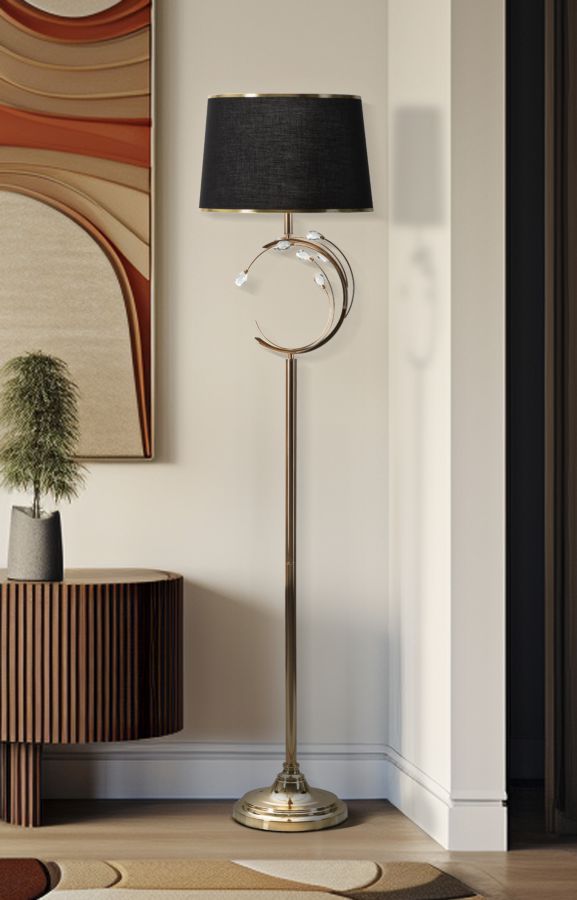 Weiss Gold Stehlampe Runde Basis Bruxelles Modernes Design
