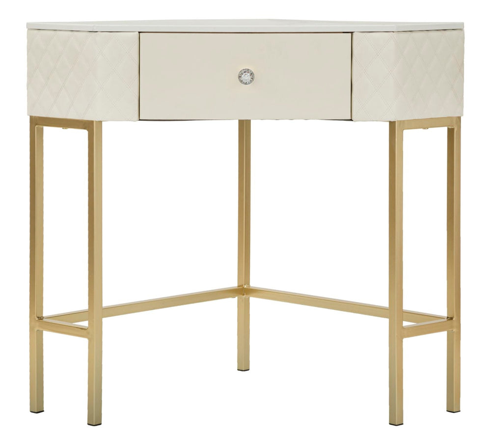Weiss Konsolentisch Mit Goldrahmen Angie Elegantes Design (Marmorplatte)