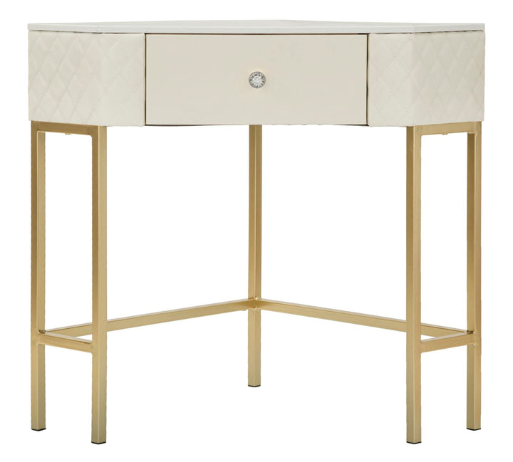 Weiss Konsolentisch Mit Goldrahmen Angie Elegantes Design (Marmorplatte)