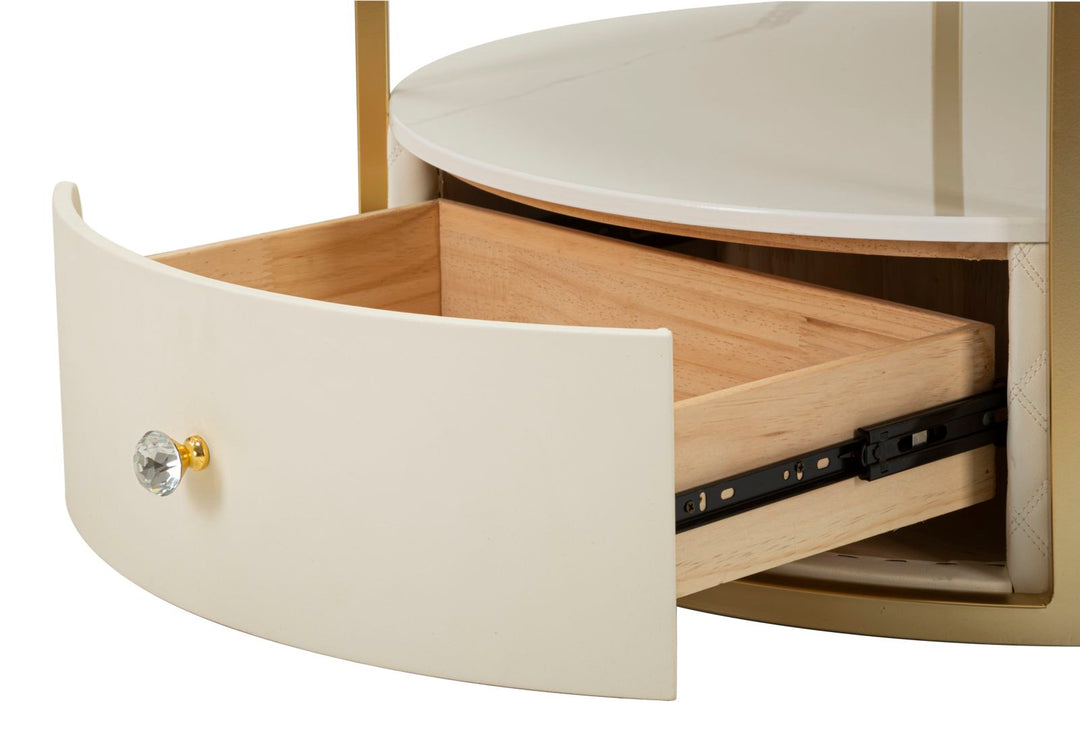 Runder Couchtisch Mit Goldbasis Sharon Modernes Design (Marmorplatte)