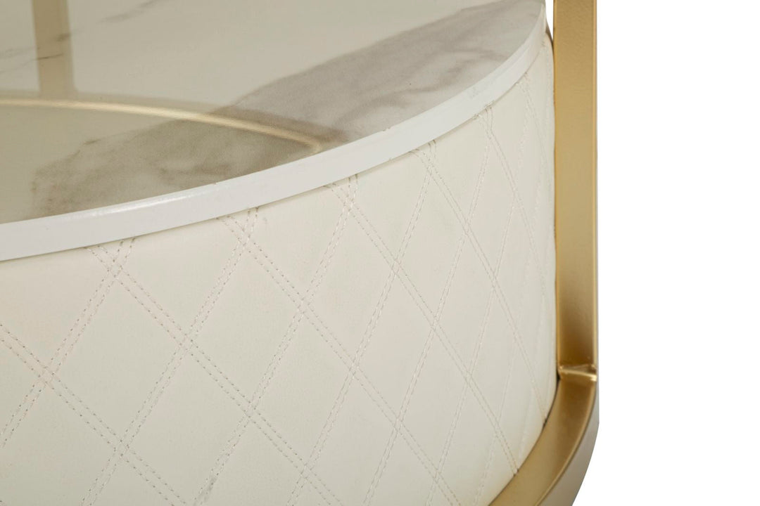 Runder Couchtisch Mit Goldbasis Sharon Modernes Design (Marmorplatte)