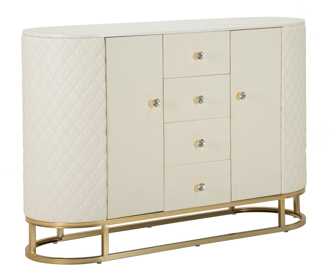 Weiss Holz Schrank Mit Goldbasis Sharon Aufbewahrung (Marmorplatte)
