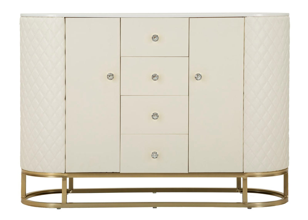Weiss Holz Schrank Mit Goldbasis Sharon Aufbewahrung (Marmorplatte)