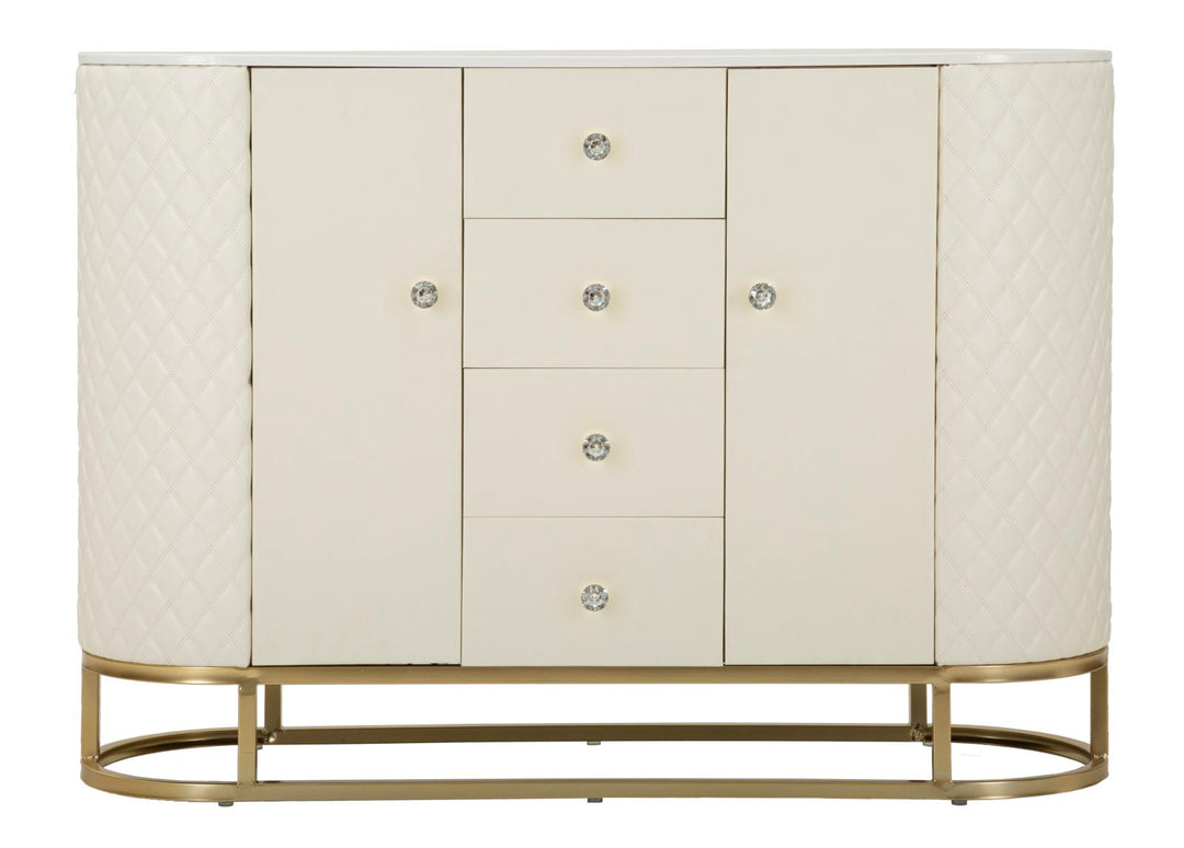 Weiss Holz Schrank Mit Goldbasis Sharon Aufbewahrung (Marmorplatte)