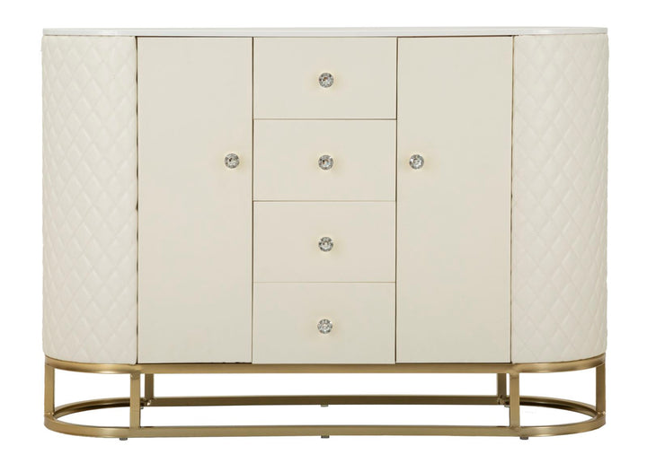 Weiss Holz Schrank Mit Goldbasis Sharon Aufbewahrung (Marmorplatte)