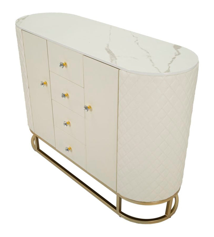 Weiss Holz Schrank Mit Goldbasis Sharon Aufbewahrung (Marmorplatte)