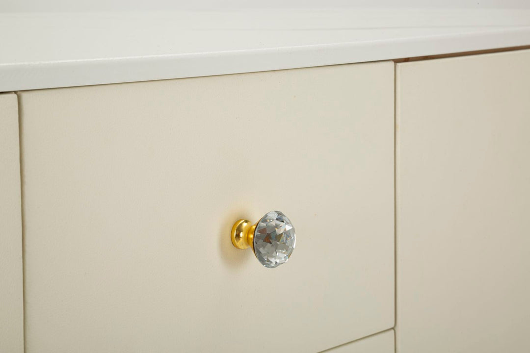 Weiss Holz Schrank Mit Goldbasis Sharon Aufbewahrung (Marmorplatte)