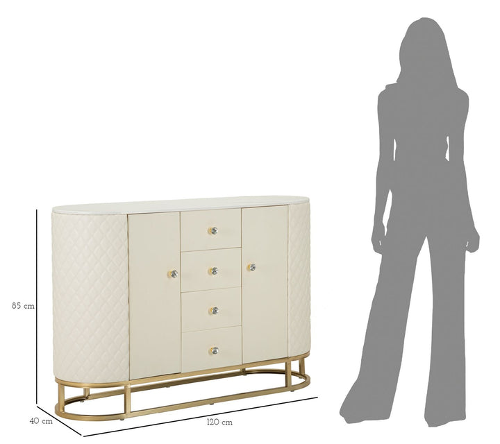 Weiss Holz Schrank Mit Goldbasis Sharon Aufbewahrung (Marmorplatte)