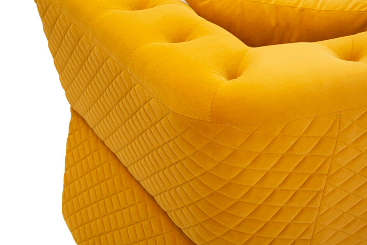 Senfgelb Samt Sofa Mit Kissen Emy 2 Sitzer