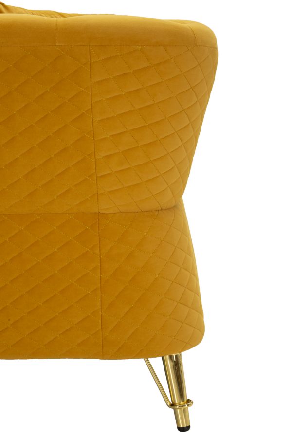 Senfgelb Samt Sofa Mit Kissen Emy 2 Sitzer