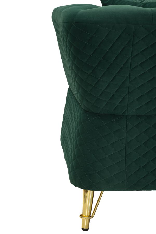 Grün Samt Sofa Mit Kissen Emy 2 Sitzer