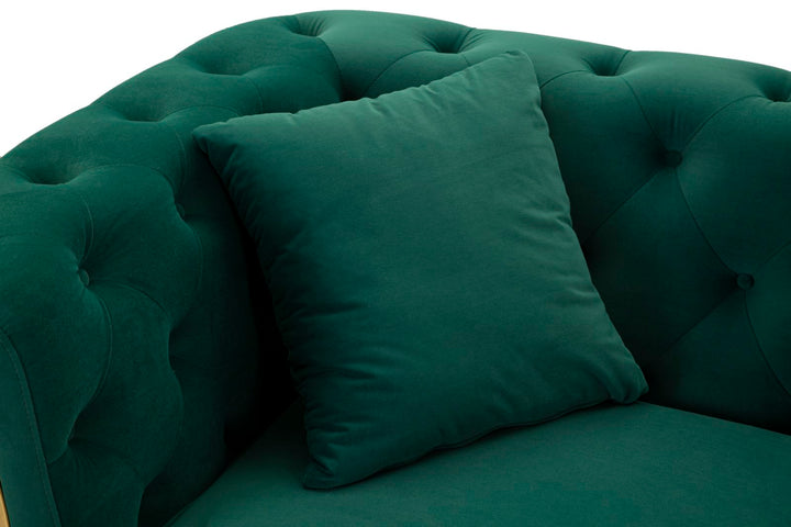 Grün Samt Sofa Mit Kissen Emy 2 Sitzer