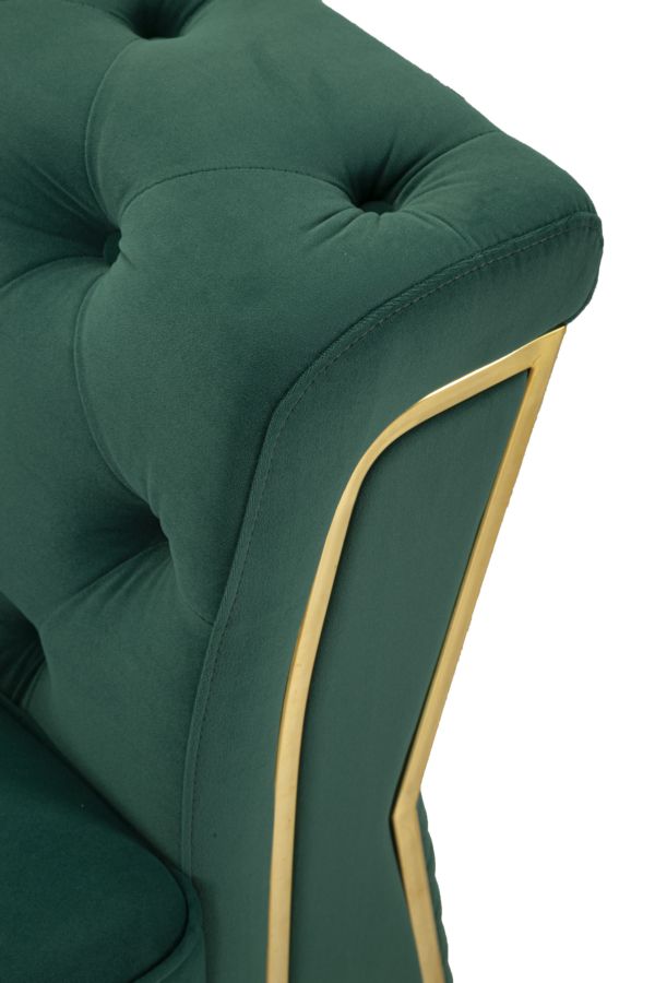 Grün Samt Sofa Mit Kissen Emy 2 Sitzer