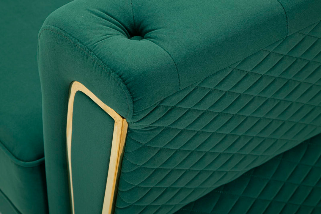 Grün Samt Sofa Mit Kissen Emy 2 Sitzer