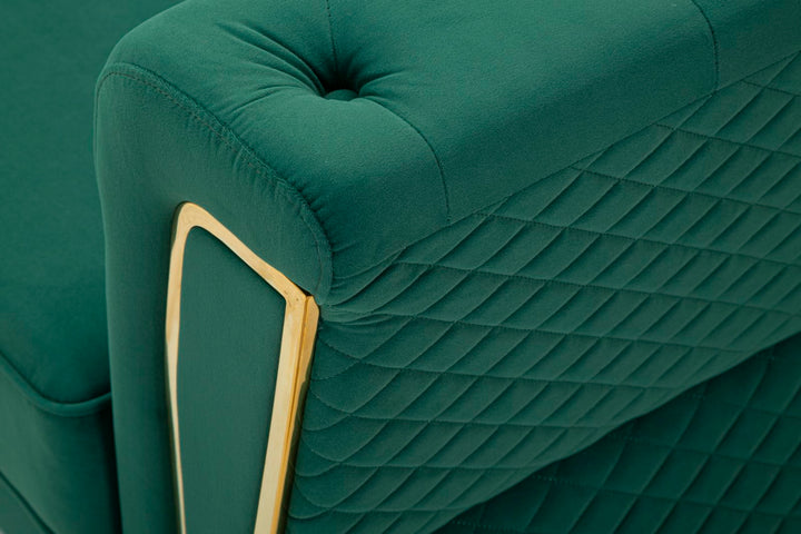 Grün Samt Sofa Mit Kissen Emy 2 Sitzer
