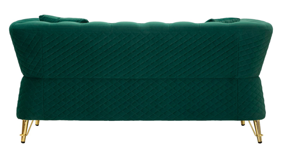 Grün Samt Sofa Mit Kissen Emy 2 Sitzer