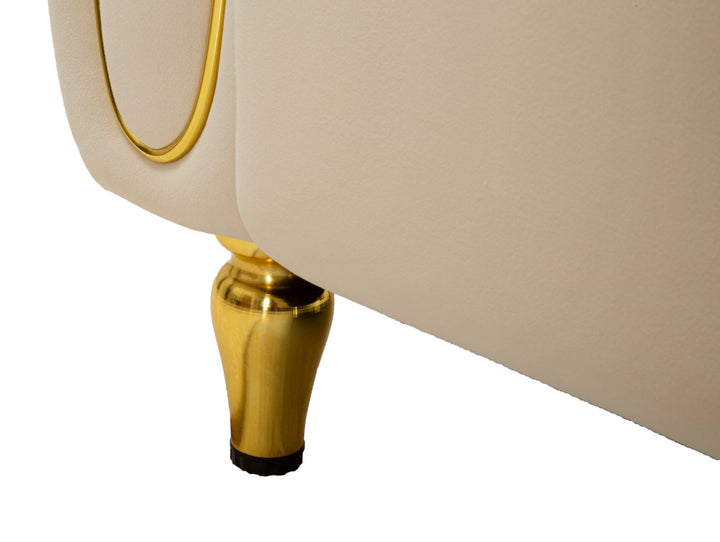Creme Samt Sofa Mit Kissen Alma 2 Sitzer