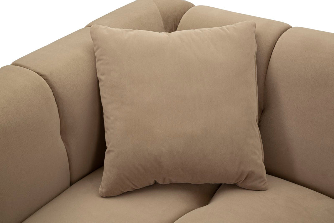 Grau Samt Sofa Mit Kissen Alma 2 Sitzer
