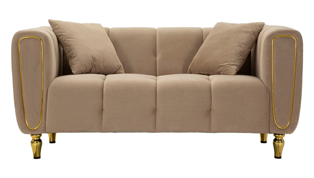 Grau Samt Sofa Mit Kissen Alma 2 Sitzer