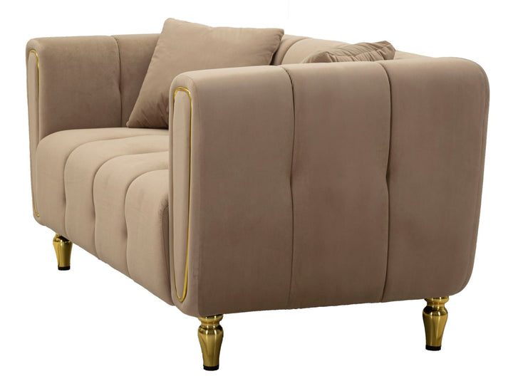 Grau Samt Sofa Mit Kissen Alma 2 Sitzer