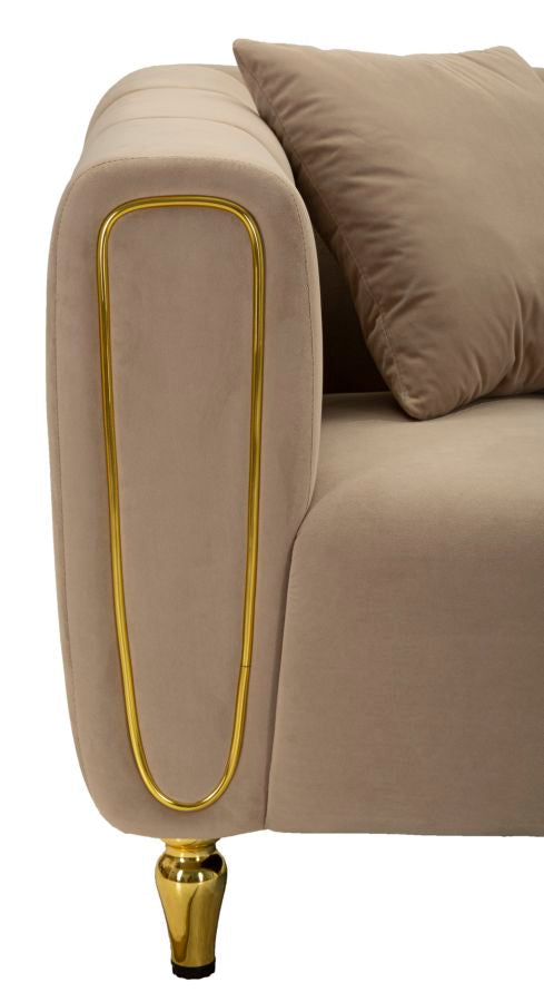 Grau Samt Sofa Mit Kissen Alma 2 Sitzer