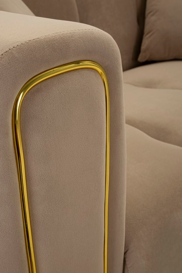 Grau Samt Sofa Mit Kissen Alma 2 Sitzer