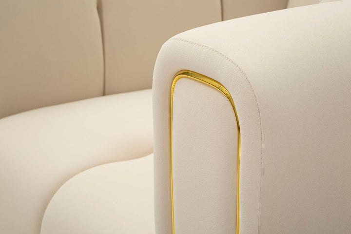 Creme Polster Sessel Mit Kissen Alma Akzentstuhl