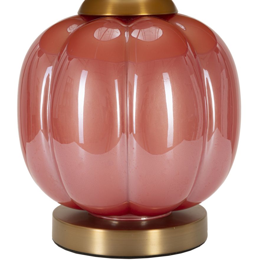 Blau Rot Tischlampe Stoffschirm Helene Ball Design