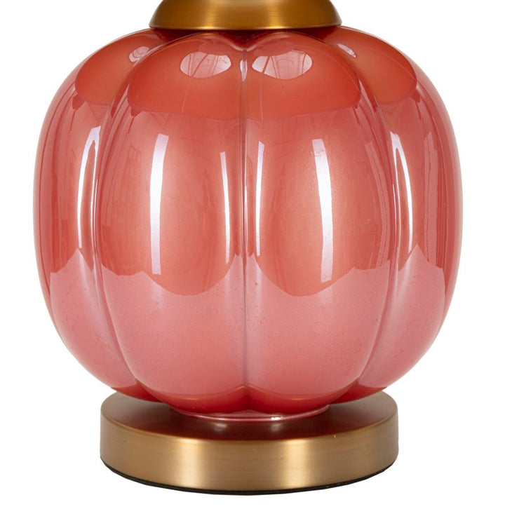 Blau Rot Tischlampe Stoffschirm Helene Ball Design