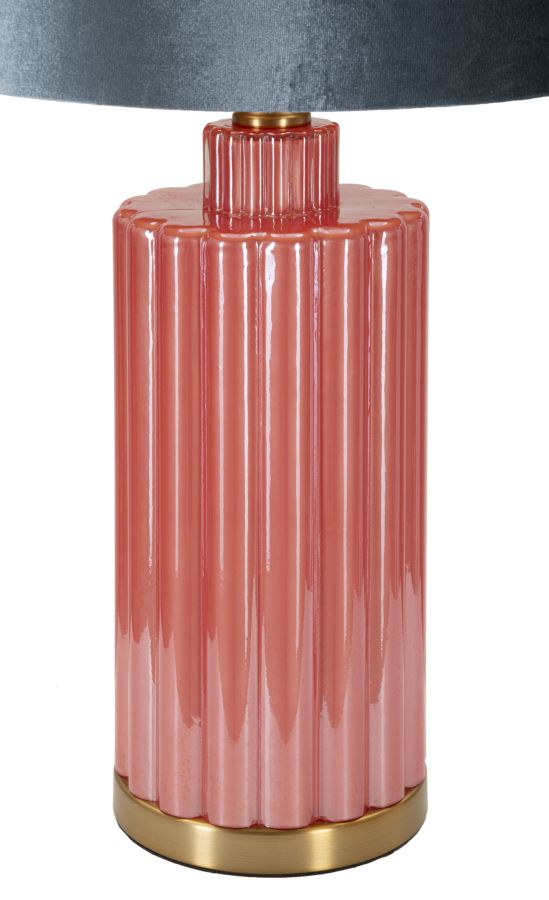 Grau Rosa Tischlampe Stoffschirm Helene Tower Kollektion