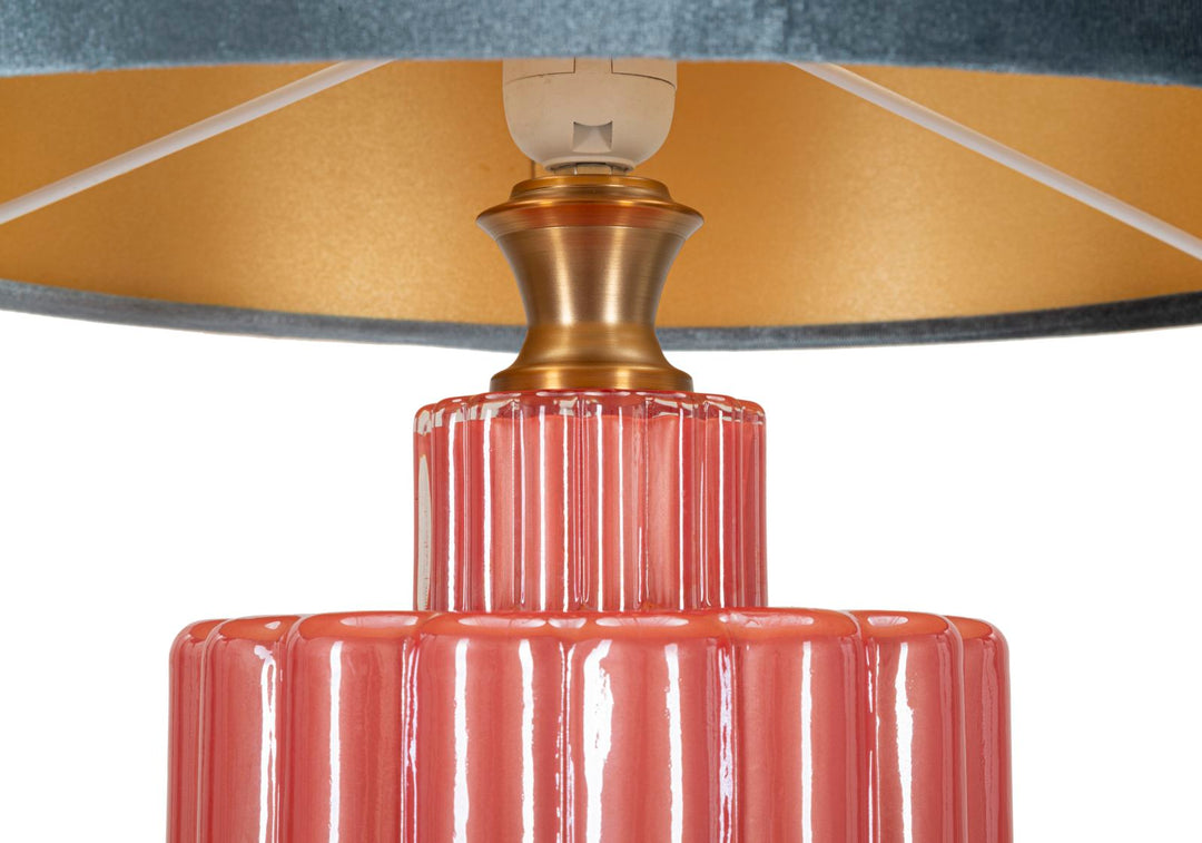 Grau Rosa Tischlampe Stoffschirm Helene Tower Kollektion