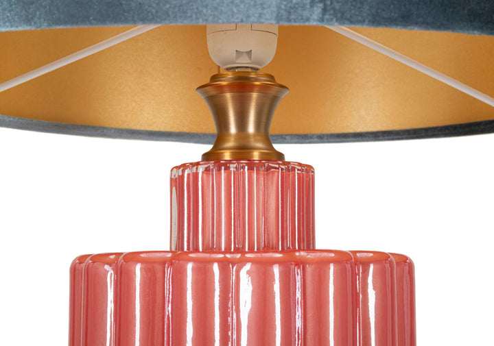 Grau Rosa Tischlampe Stoffschirm Helene Tower Kollektion