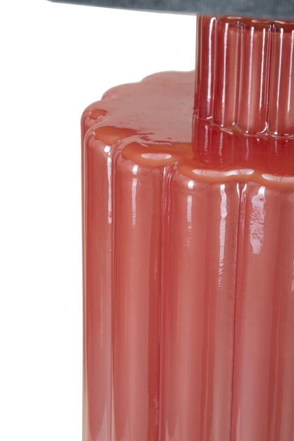 Grau Rosa Tischlampe Stoffschirm Helene Tower Kollektion