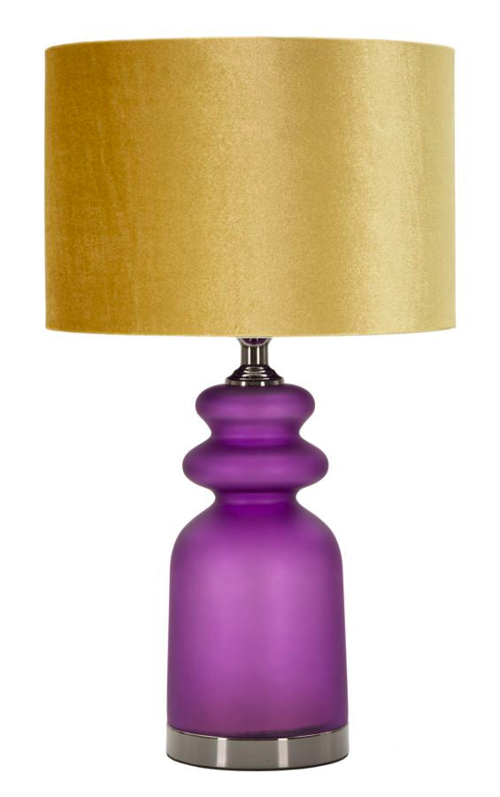 Gold Lila Tischlampe Stoffschirm Miiva Two Kollektion
