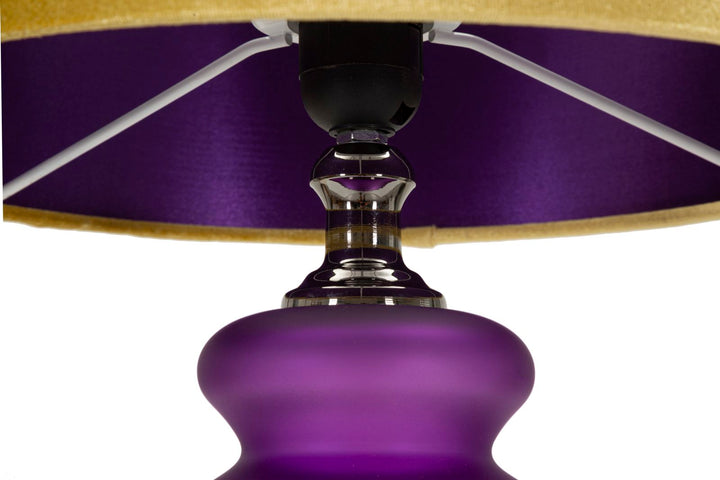 Gold Lila Tischlampe Stoffschirm Miiva Two Kollektion