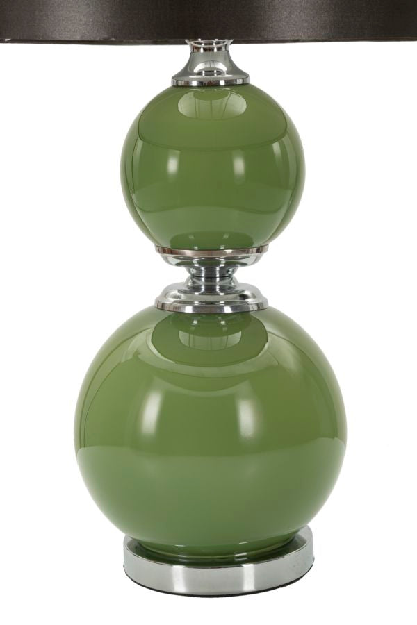 Schwarz Gruen Tischlampe Stoffschirm Eva Two Kollektion