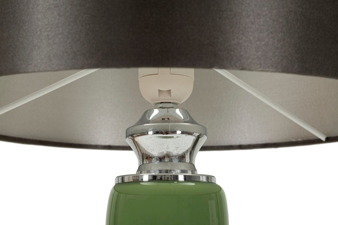 Schwarz Gruen Tischlampe Stoffschirm Eva Three Zeitgenoessisch
