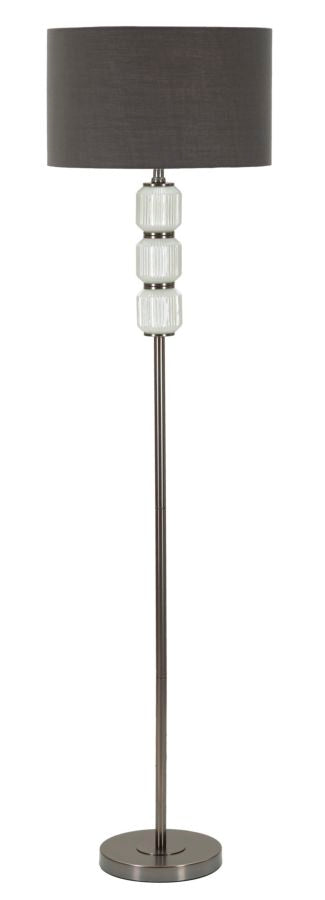 Weiss Silber Stehlampe Stoffschirm Bright One Modern