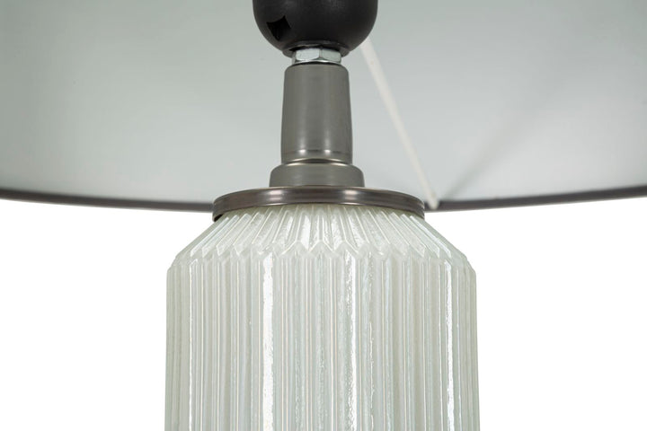 Weiss Silber Stehlampe Stoffschirm Bright One Modern