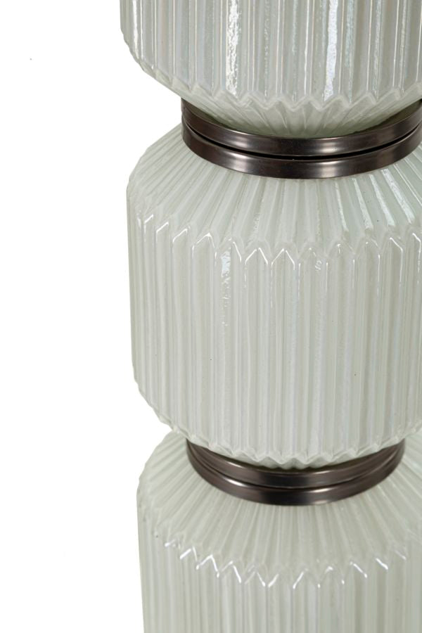 Weiss Silber Stehlampe Stoffschirm Bright One Modern