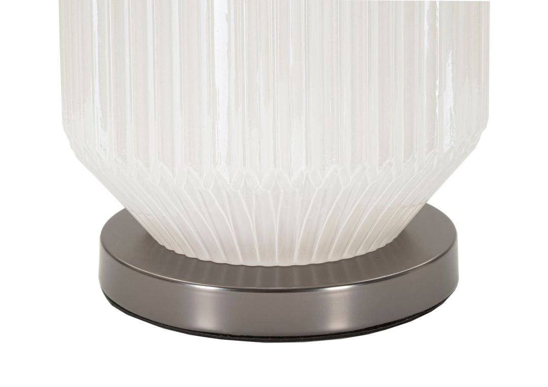 Schwarz Silber Tischlampe Stoffschirm Brighty Kollektion