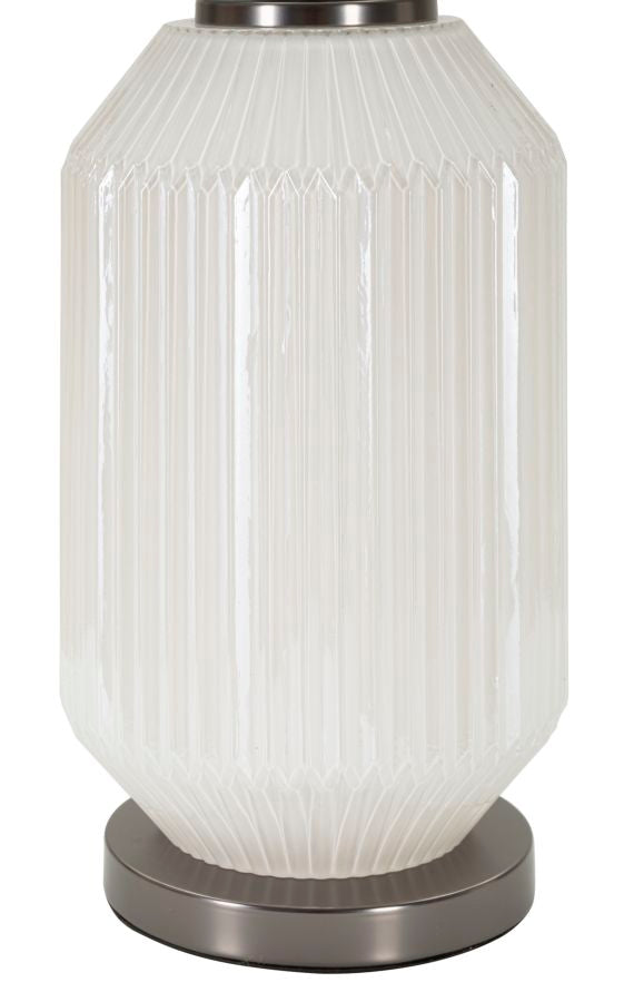 Schwarz Silber Tischlampe Stoffschirm Brighty Kollektion