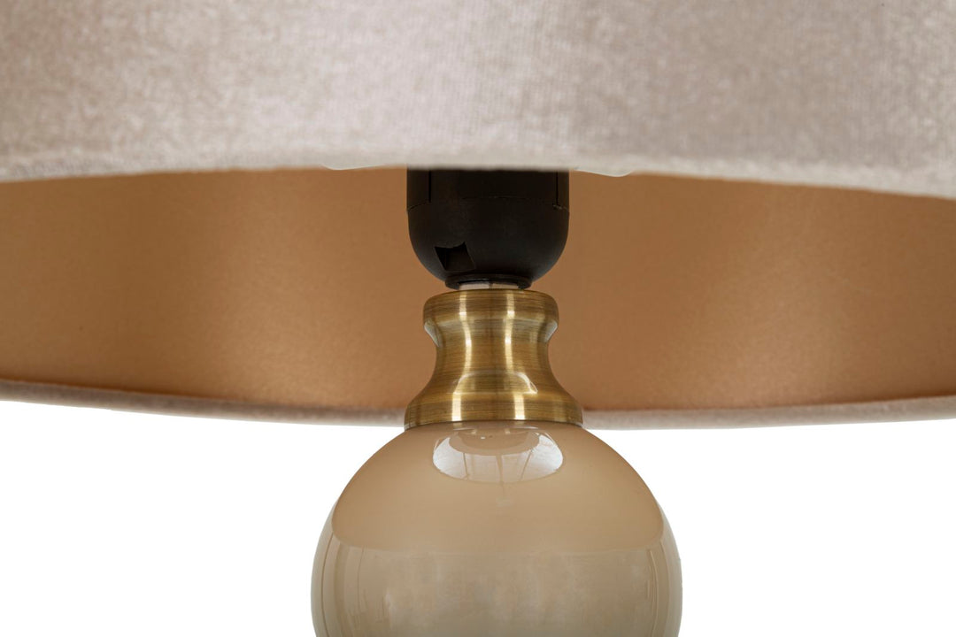 Gold Deko Tischlampe Stoffschirm Perly Tower Design