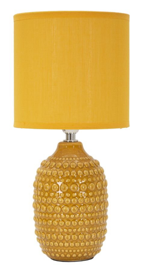 Senfgelb Keramik Nachttischlampe Stoffschirm Points Kollektion