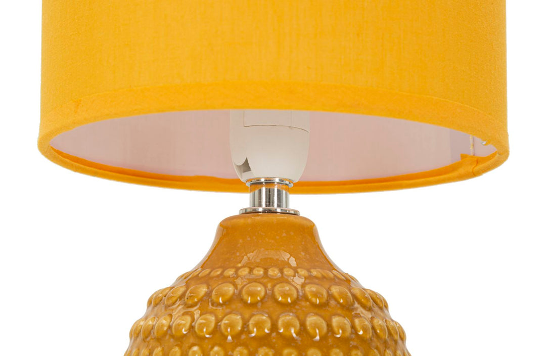 Senfgelb Keramik Nachttischlampe Stoffschirm Points Kollektion