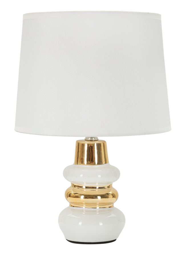 Weiss Gold Tischlampe Stoffschirm Liara Kollektion