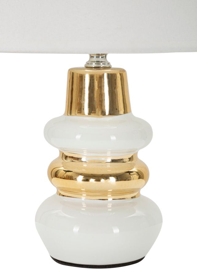 Weiss Gold Tischlampe Stoffschirm Liara Kollektion