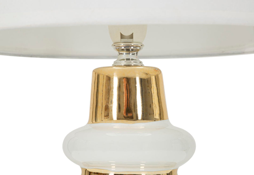 Weiss Gold Tischlampe Stoffschirm Liara Kollektion